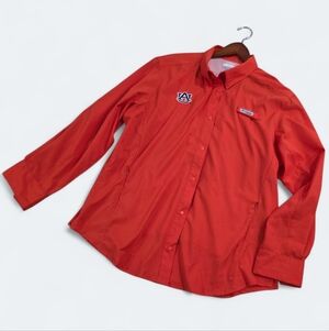 Columbia Auburn University Women's Long Sleeve Shirt Size XL Button Down